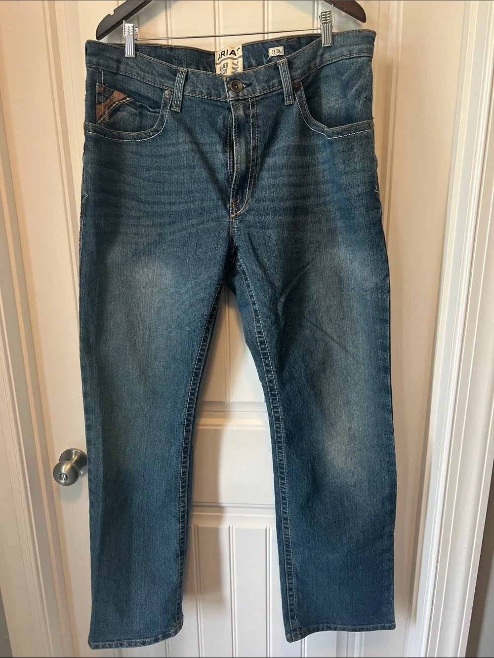 Ariat Men's Straight Jeans in Medium Indigo Wash